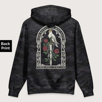 Black Camo Anne Boleyn Falcon - Premium Hoodie - Back Print - history buff gift by HistoHead