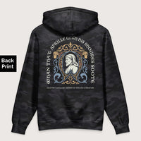 Black Camo Geoffrey Chaucer - Premium Hoodie - Back Print - history buff gift by HistoHead