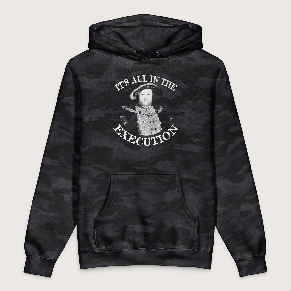 Black Camo Henry VIII Execution - Premium Hoodie - history buff gift by HistoHead