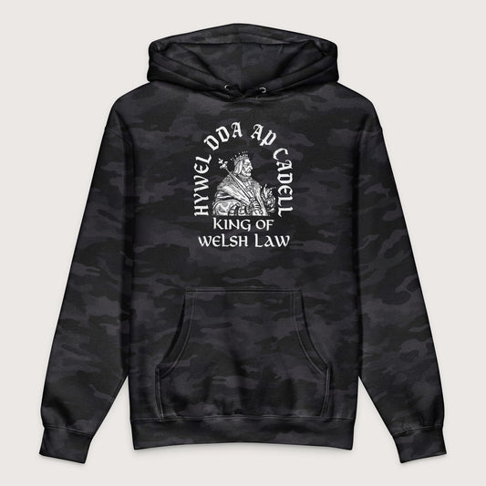 Black Camo Hywel Dda King of Welsh Law - Premium Hoodie - history buff gift by HistoHead