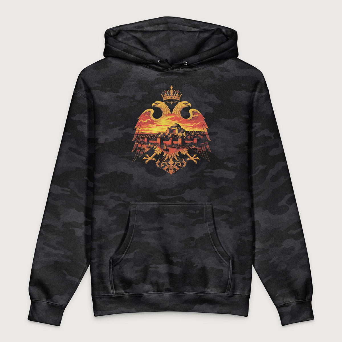 Black Camo Constantinople Eagle - Premium Hoodie - history buff gift by HistoHead