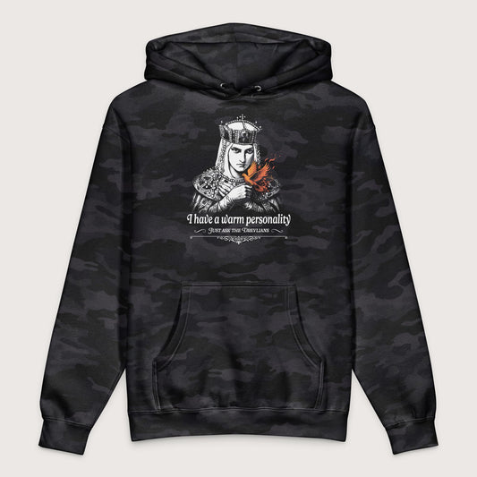 Black Camo Olga of Kiev I Have a Warm Personality - Premium Hoodie - history buff gift by HistoHead