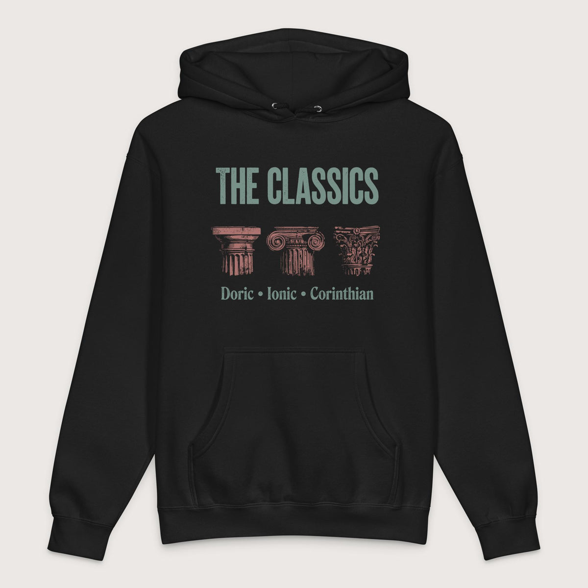 Black The Classics Doric Ionic Corinthian - Premium Hoodie - history buff gift by HistoHead