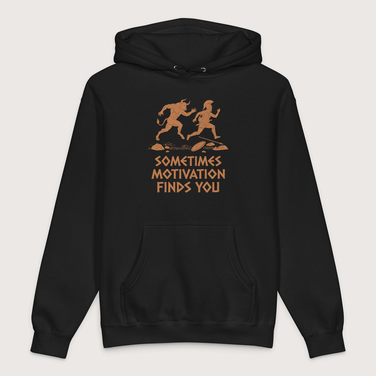 Black Motivation Finds You Minotaur Edition - Premium Hoodie - history buff gift by HistoHead