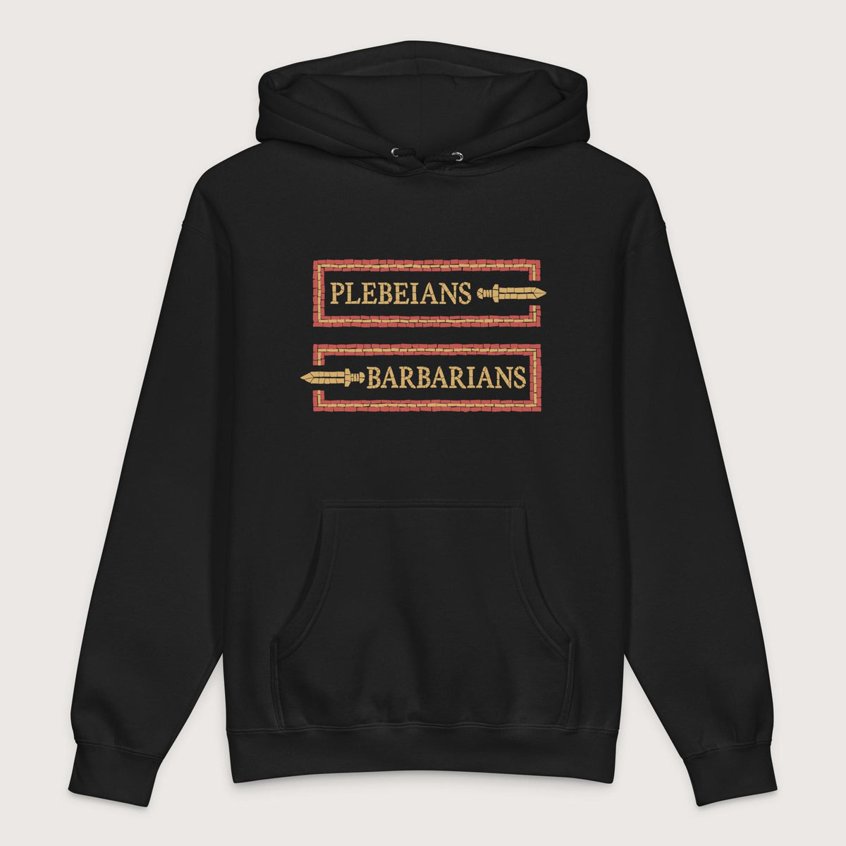 Black Mosaic Plebeians or Barbarians - Premium Hoodie - history buff gift by HistoHead