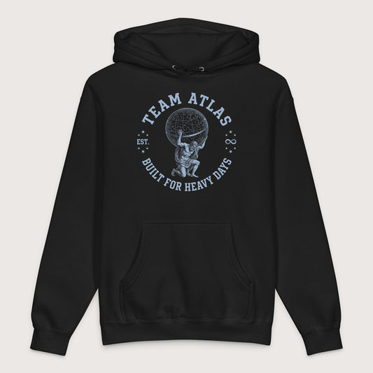 Black Team Atlas Built For Heavy Days - Premium Hoodie - history buff gift by HistoHead
