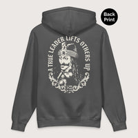 Charcoal Solid Vlad the Impaler True Leader - Premium Hoodie - Back Print - history buff gift by HistoHead