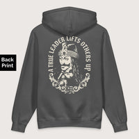 Charcoal Solid Vlad the Impaler True Leader - Premium Hoodie - Back Print - history buff gift by HistoHead