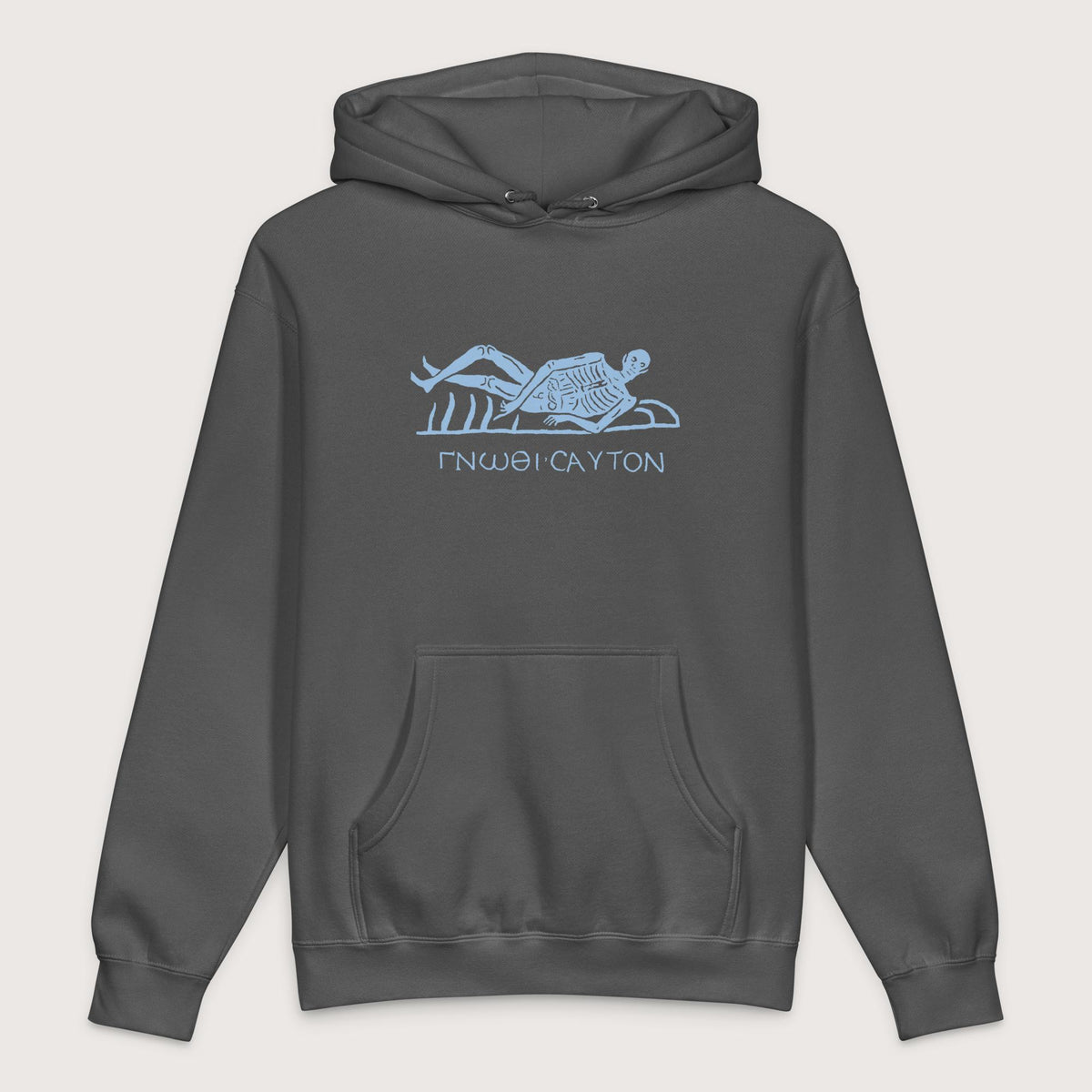Charcoal Solid Know Thyself Skeleton - Premium Hoodie - history buff gift by HistoHead