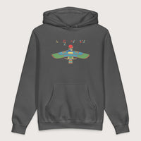 Charcoal Solid Hawk Emblem of Ra - Premium Hoodie - history buff gift by HistoHead