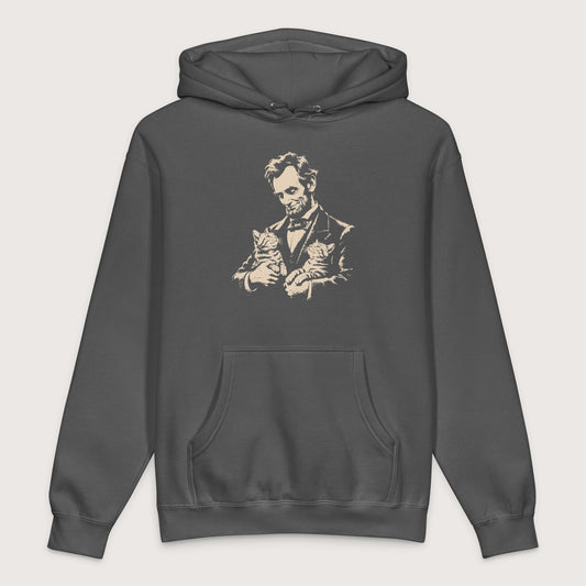Charcoal Solid Lincoln's Cats - Premium Hoodie - history buff gift by HistoHead