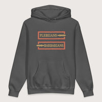 Charcoal Solid Mosaic Plebeians or Barbarians - Premium Hoodie - history buff gift by HistoHead