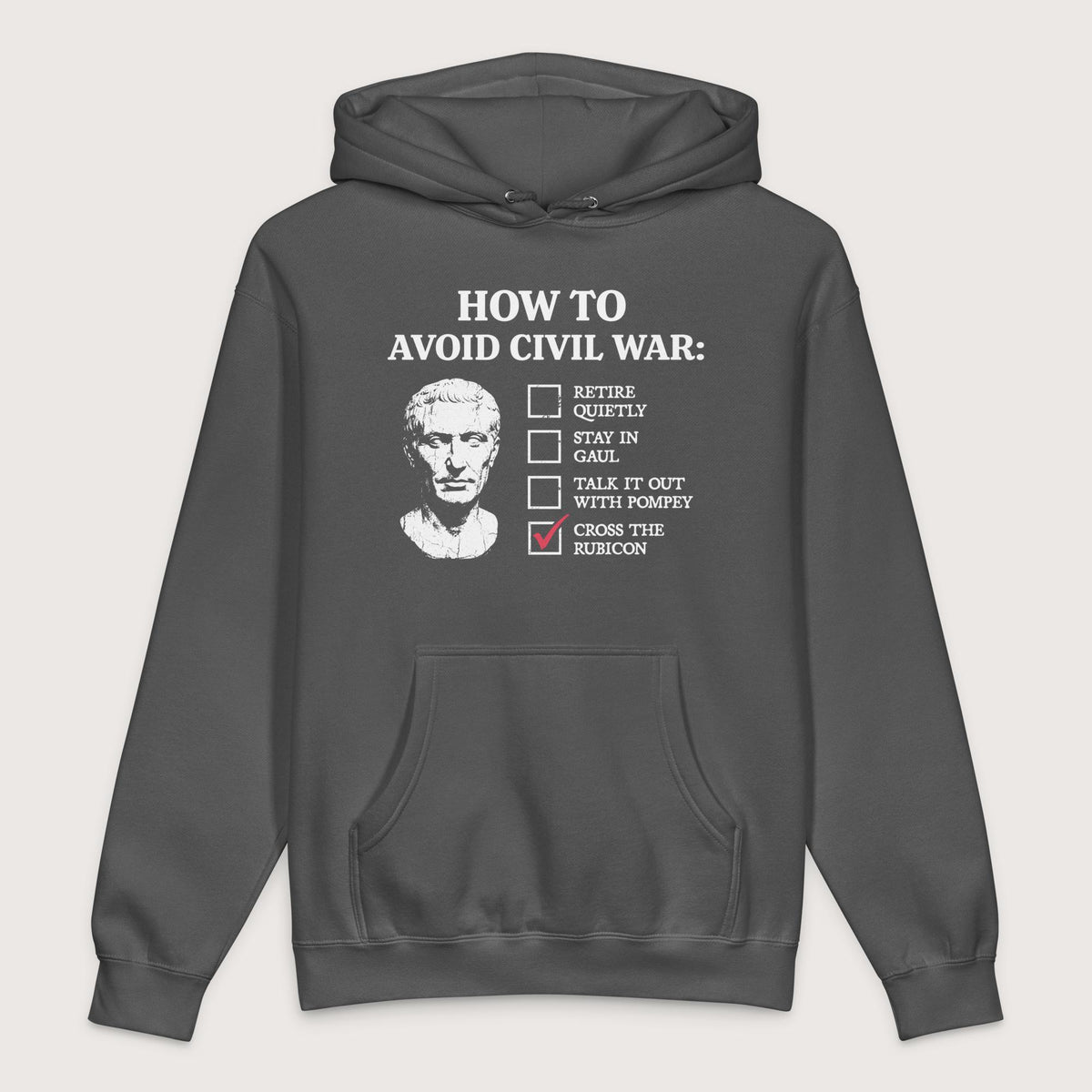 Charcoal Solid Caesar's Peace Plan - Premium Hoodie - history buff gift by HistoHead
