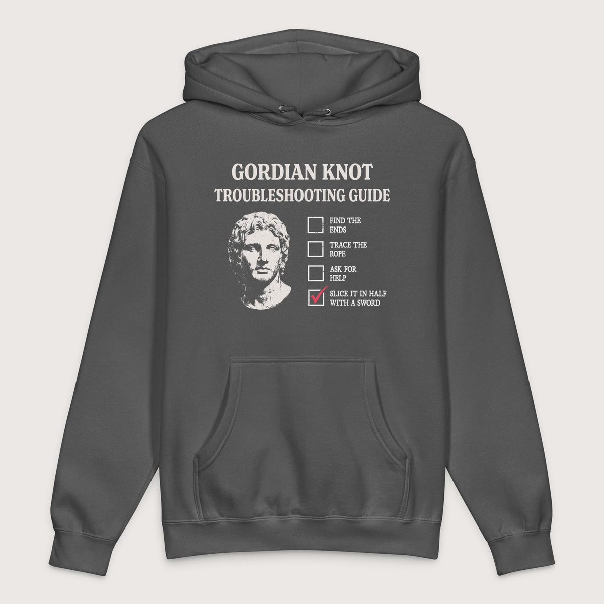 Charcoal Solid Alexander's Gordian Knot Guide - Premium Hoodie - history buff gift by HistoHead