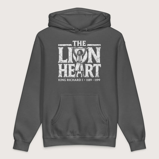 Charcoal Solid Richard the Lionheart - Premium Hoodie - history buff gift by HistoHead