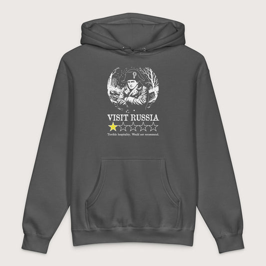 Charcoal Solid Napoleon Visit Russia Review - Premium Hoodie - history buff gift by HistoHead