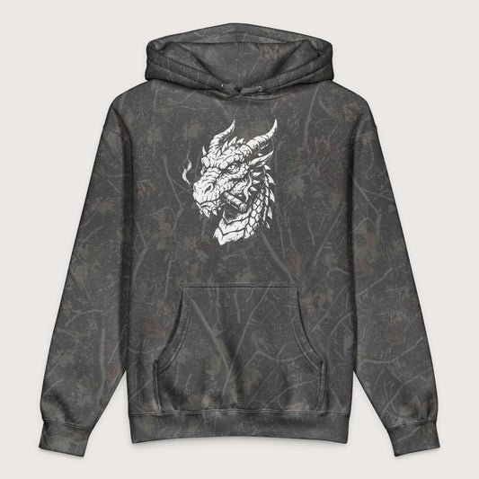 Darkwood Tree Camo Smoking Dragon - Premium Hoodie - history buff gift by HistoHead