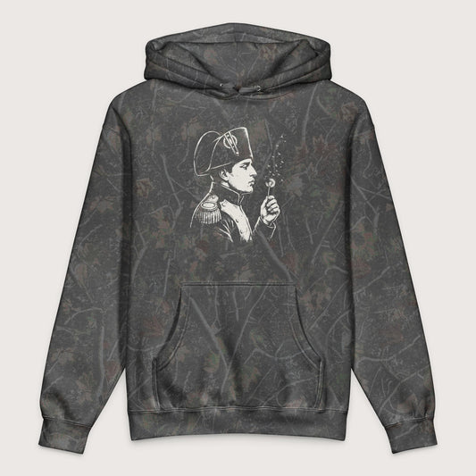 Darkwood Tree Camo Napoleon Bonaparte Blowing Wishes - Premium Hoodie - history buff gift by HistoHead