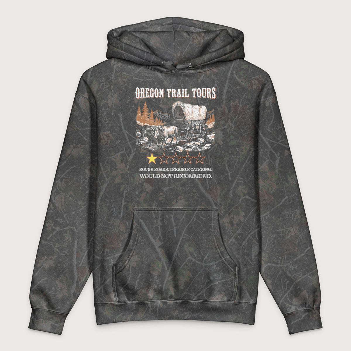 Darkwood Tree Camo Oregon Trail Tours Review - Premium Hoodie - history buff gift by HistoHead
