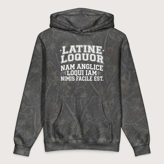 Darkwood Tree Camo I Speak Latin Because English Is Too Easy Now - Premium Hoodie - history buff gift by HistoHead