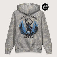 Deadwood Tree Camo Defend the Forest - Premium Hoodie - Back Print - history buff gift by HistoHead