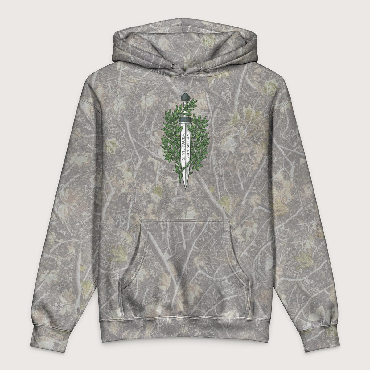 Deadwood Tree Camo Si Vis Pacem Para Bellum Latin Phrase - Premium Hoodie - history buff gift by HistoHead