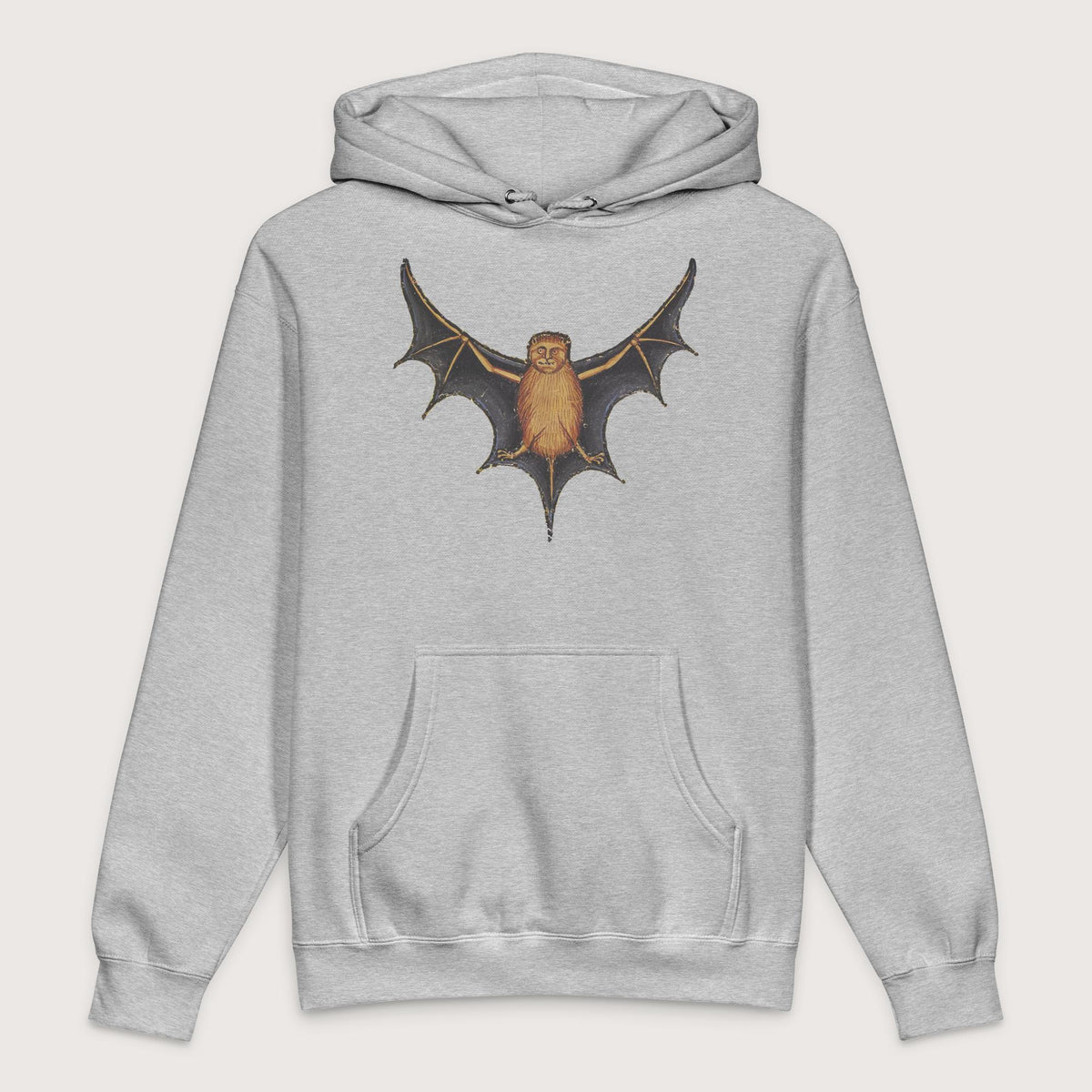Grey Heather Weird Medieval Bat - Premium Hoodie - history buff gift by HistoHead