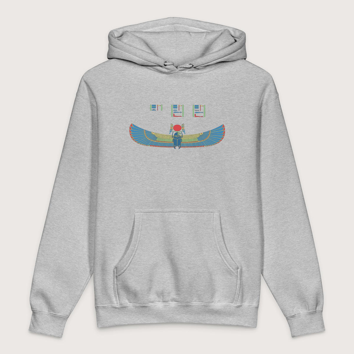Grey Heather Khnum Hieroglyphs - Premium Hoodie - history buff gift by HistoHead
