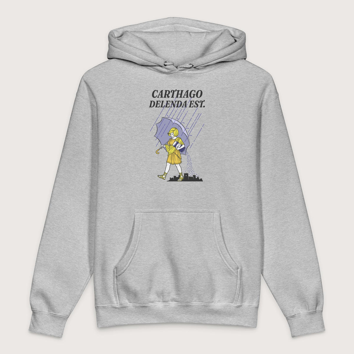 Grey Heather Carthago Delenda Est Salt Girl - Premium Hoodie - history buff gift by HistoHead