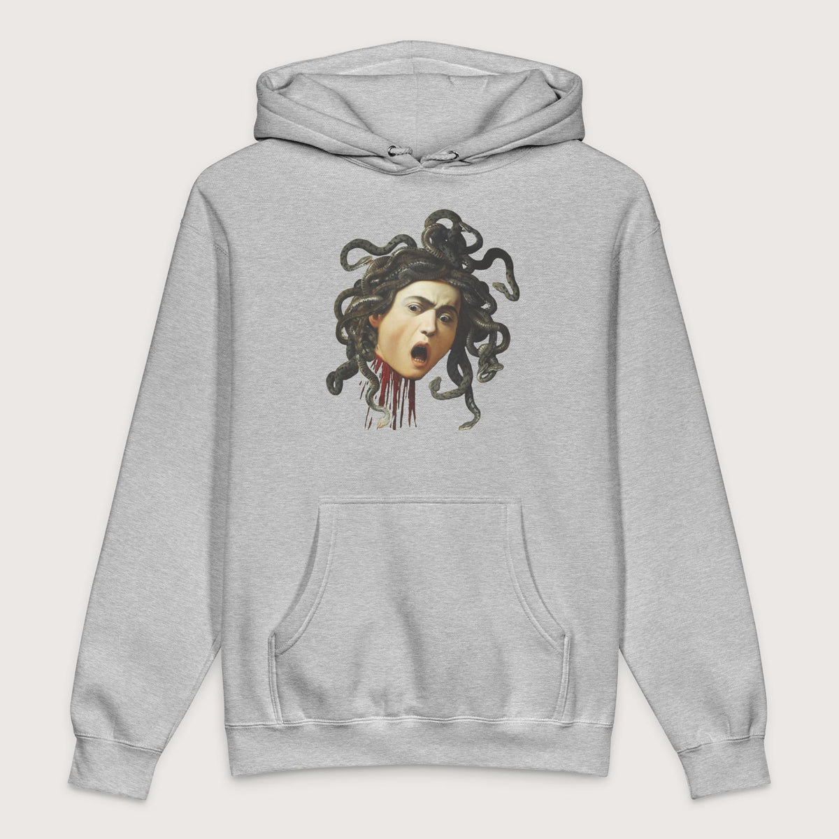 Grey Heather Medusa by Caravaggio - Premium Hoodie - history buff gift by HistoHead