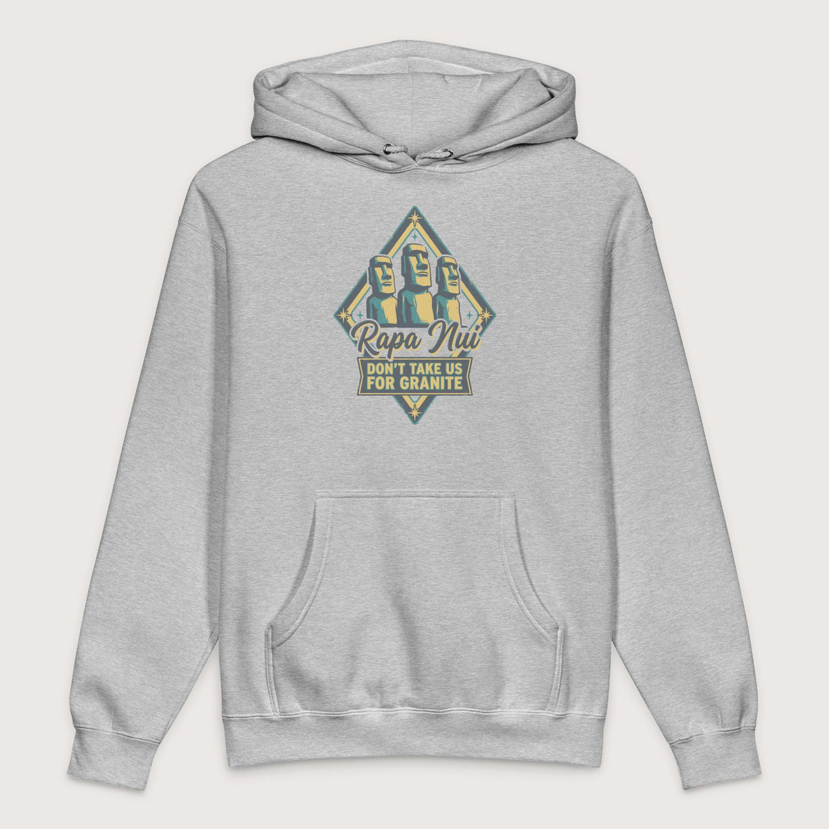 Grey Heather Rapa Nui Moai - Premium Hoodie - history buff gift by HistoHead