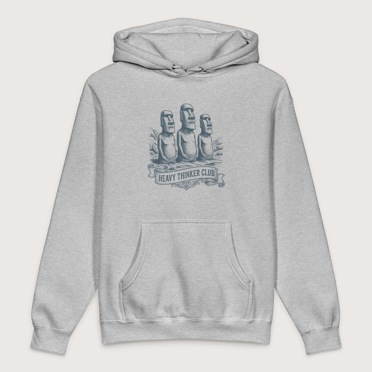 Grey Heather Heavy Thinker Club - Premium Hoodie - history buff gift by HistoHead