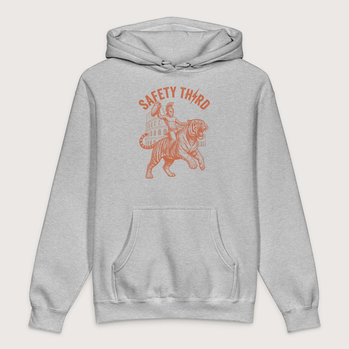 Grey Heather Gladiator Safety Third - Premium Hoodie - history buff gift by HistoHead