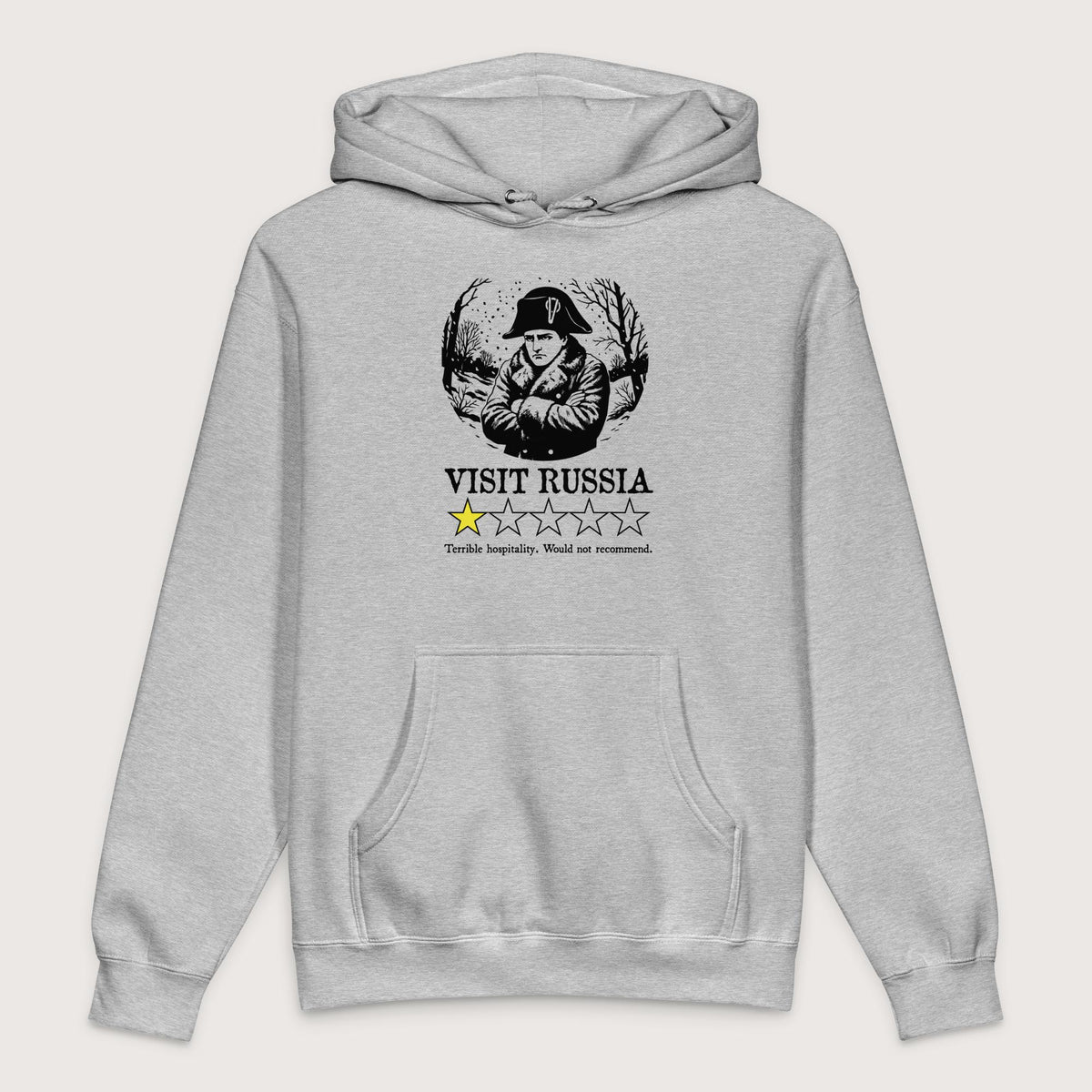 Grey Heather Napoleon Visit Russia Review - Premium Hoodie - history buff gift by HistoHead