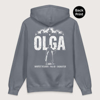 Storm Blue Olga of Kiev Warmest Regards - Premium Hoodie - Back Print - history buff gift by HistoHead