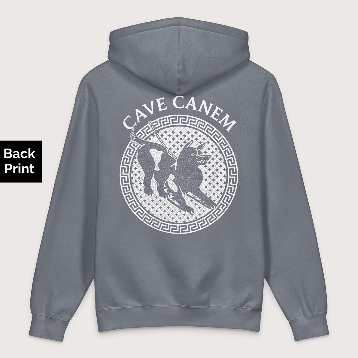 Storm Blue Cave Canem - Premium Hoodie - Back Print - history buff gift by HistoHead
