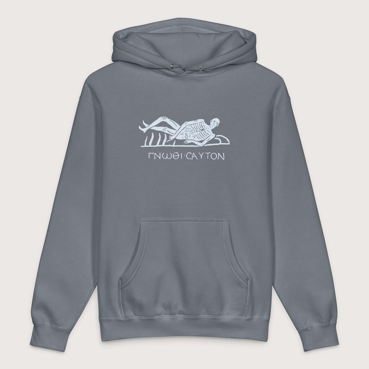 Storm Blue Know Thyself Skeleton - Premium Hoodie - history buff gift by HistoHead