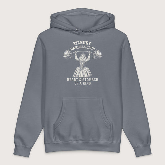 Storm Blue Elizabeth I Tilbury Barbell Club - Premium Hoodie - history buff gift by HistoHead