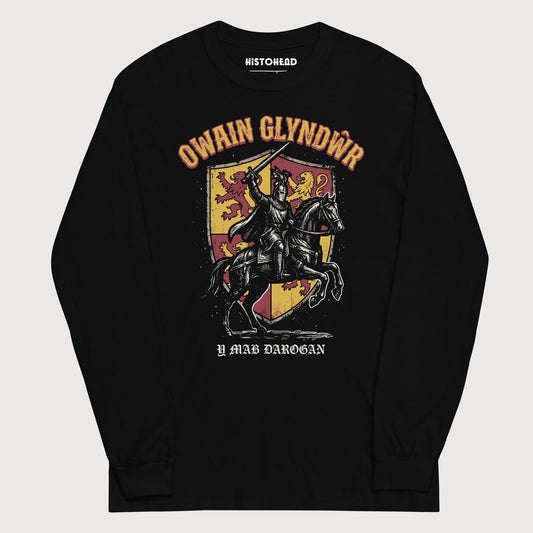 Black Owain Glyndwr - Long Sleeve - history buff gift by HistoHead