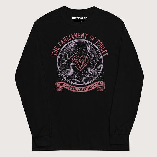 Black Chaucer Parliament of Foules Valentine - Long Sleeve - history buff gift by HistoHead