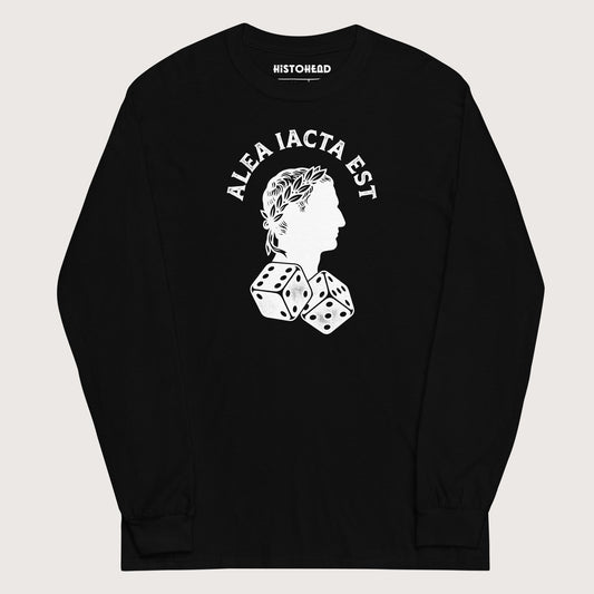 Black Alea Iacta Est Caesar Quote - Long Sleeve - history buff gift by HistoHead