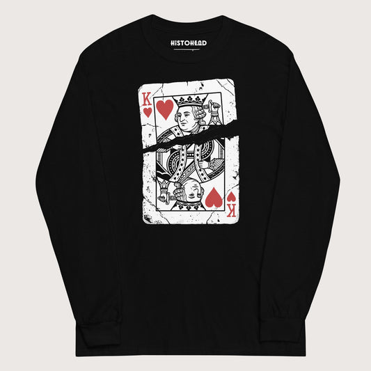 Black Louis XVI Playing Card - Long Sleeve - history buff gift by HistoHead