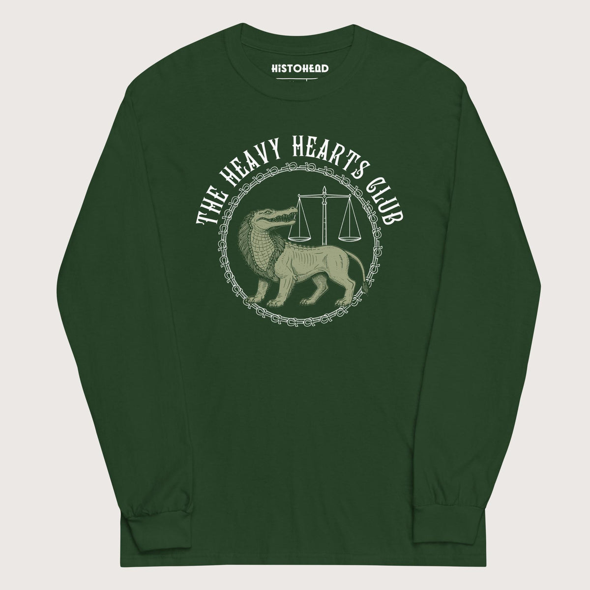 Forest Green The Heavy Hearts Club - Long Sleeve - history buff gift by HistoHead