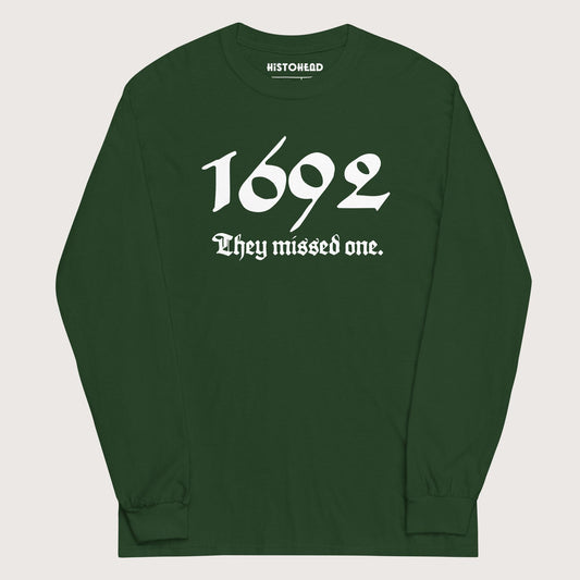 Forest Green 1692 Witch Trials - Long Sleeve - history buff gift by HistoHead