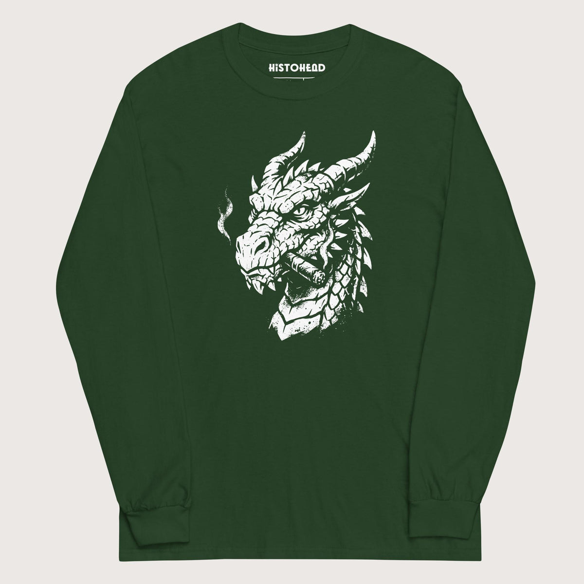 Forest Green Smoking Dragon - Long Sleeve - history buff gift by HistoHead