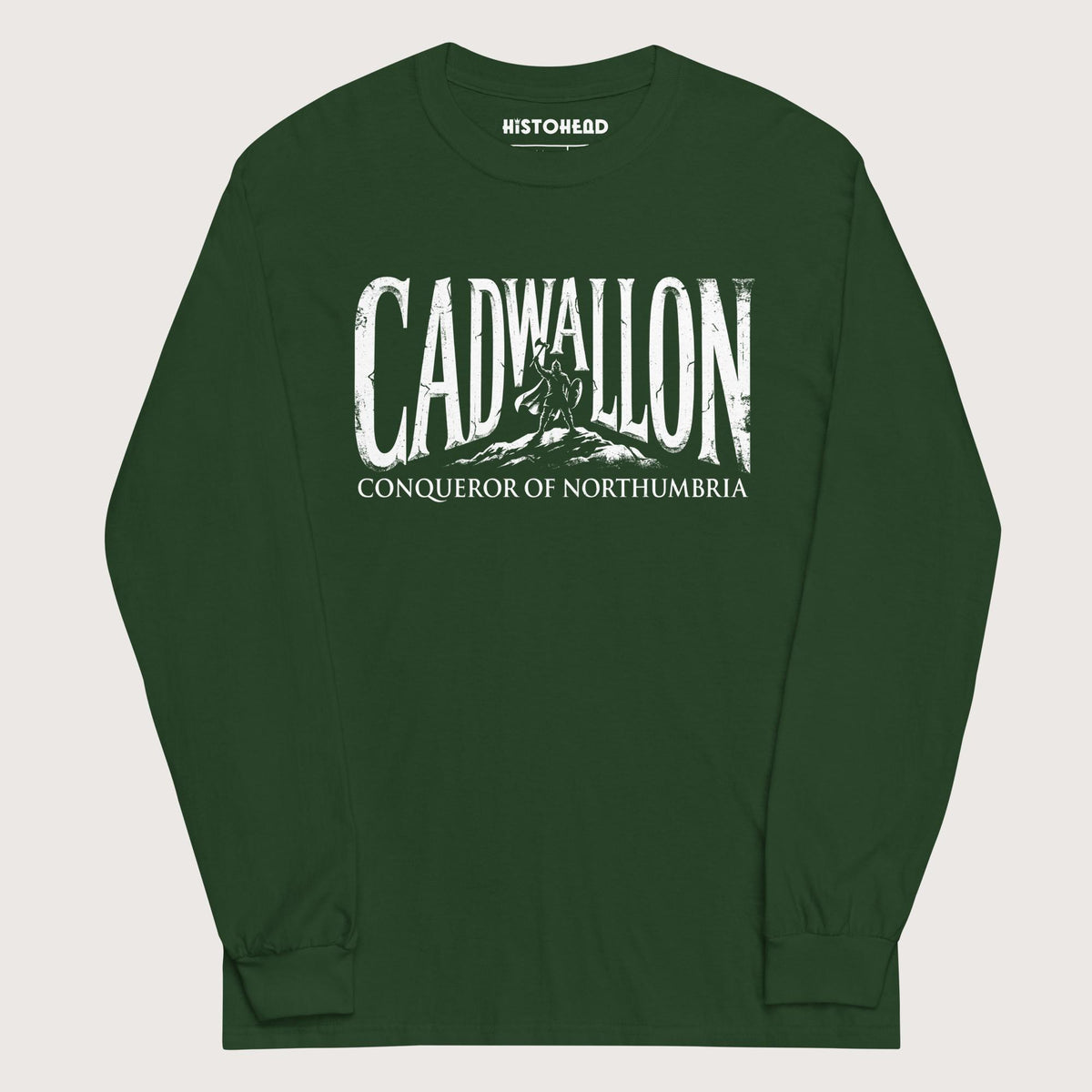 Forest Green Cadwallon Conqueror of Northumbria - Long Sleeve - history buff gift by HistoHead
