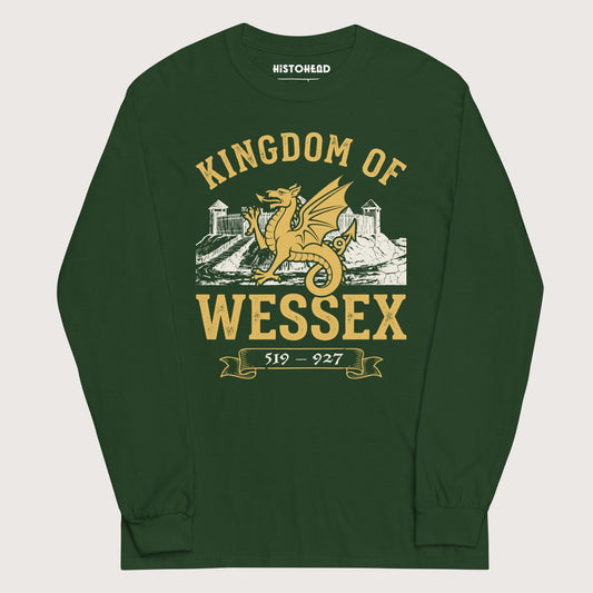 Forest Green Kingdom of Wessex - Long Sleeve - history buff gift by HistoHead