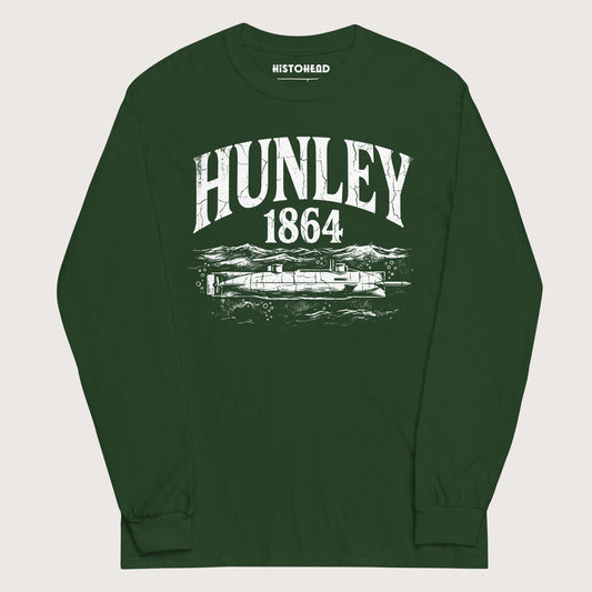 Forest Green Hunley Submarine - Long Sleeve - history buff gift by HistoHead