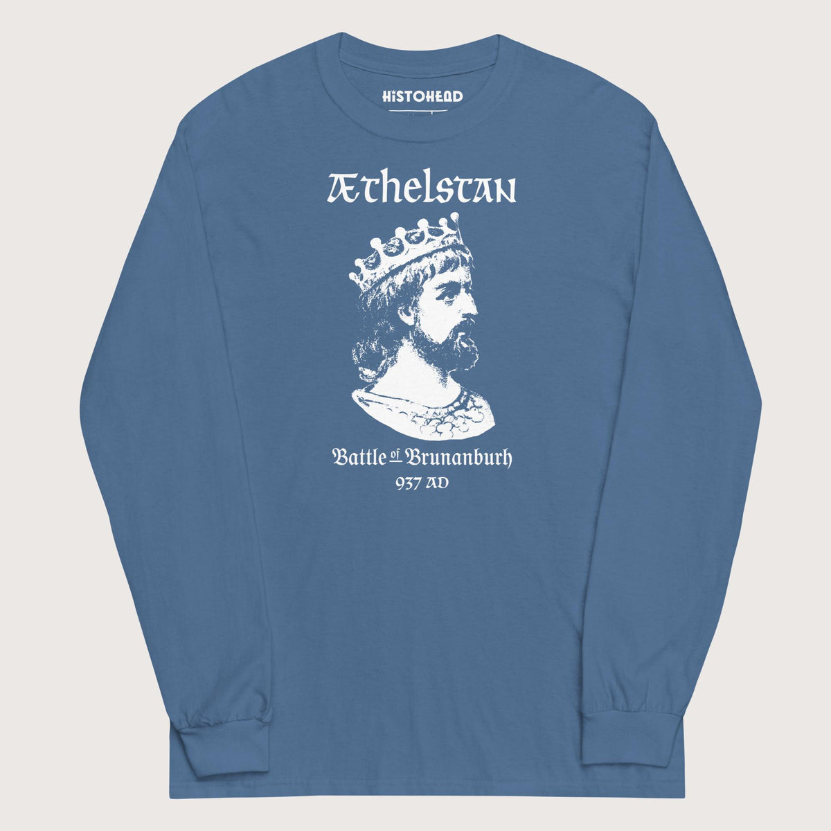 Indigo Blue Æthelstan Battle of Brunanburh - Long Sleeve - history buff gift by HistoHead