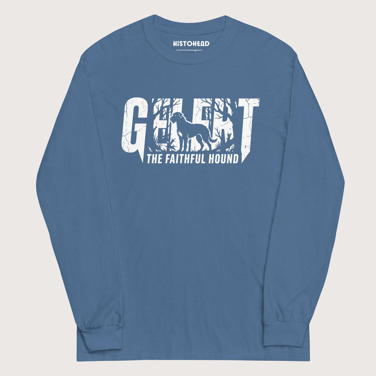 Indigo Blue Gelert The Faithful Hound - Long Sleeve - history buff gift by HistoHead
